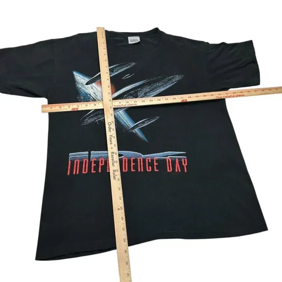 Vintage 1996 Independence Day Movie T-Shirt Stanley DeSantis Made in USA Large - Picture 10 of 11